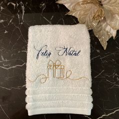 Toalha Lavabo de Natal  - Feliz Natal Presente ambiente